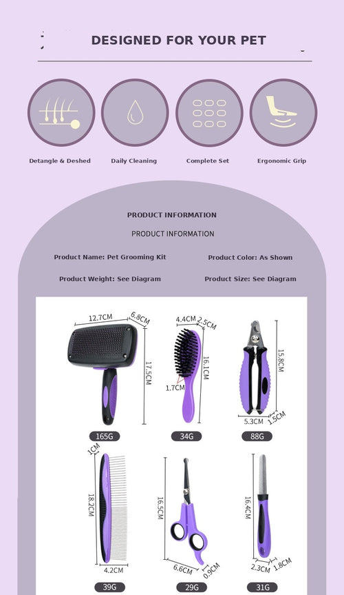 HistoTree™ 9-in-1 Professional Pet Grooming Kit & Carrying Case